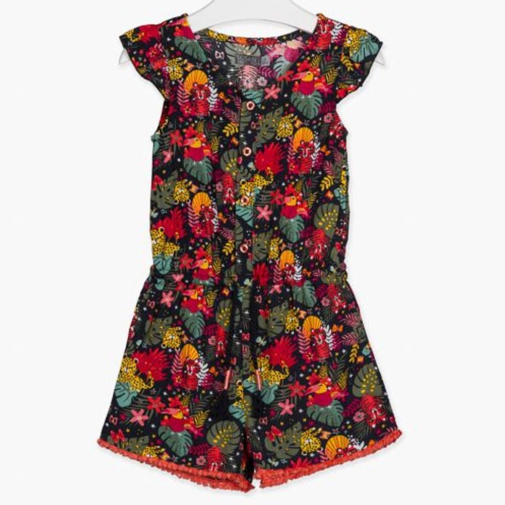 NWT Losan Girls' Jungle Print Short Jumpsuit